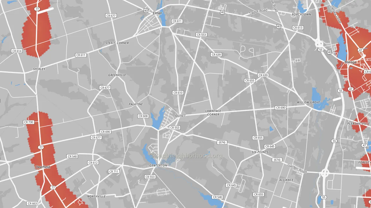 Transit Grade map of 08318, NJ