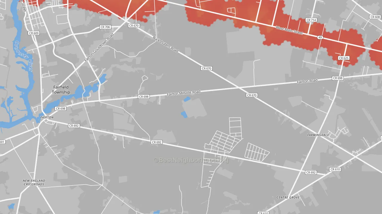 Transit Grade map of 08320, NJ