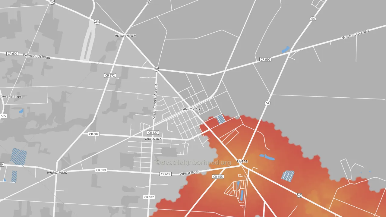 Transit Grade map of 08326, NJ