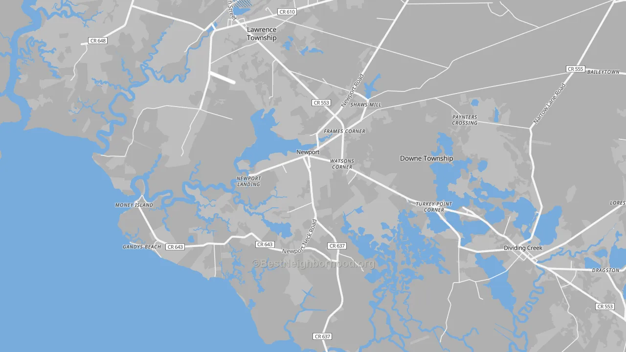 Transit Grade map of 08345, NJ