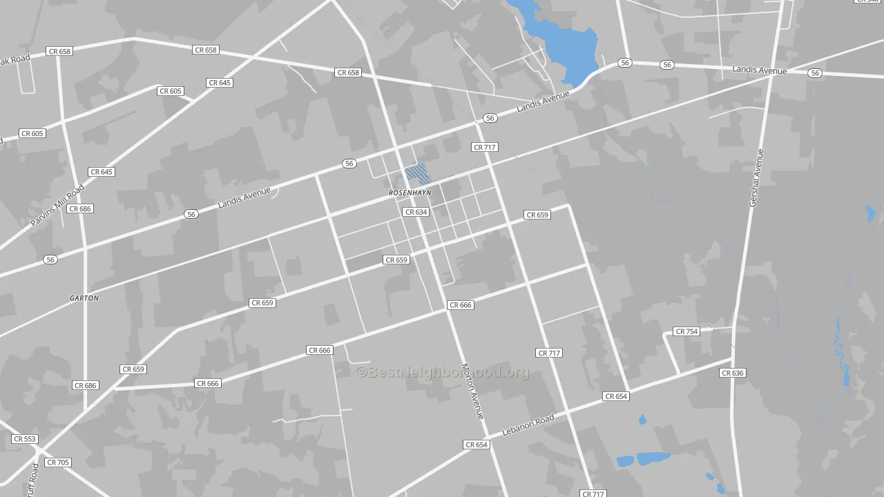 Transit Grade map of 08352, NJ