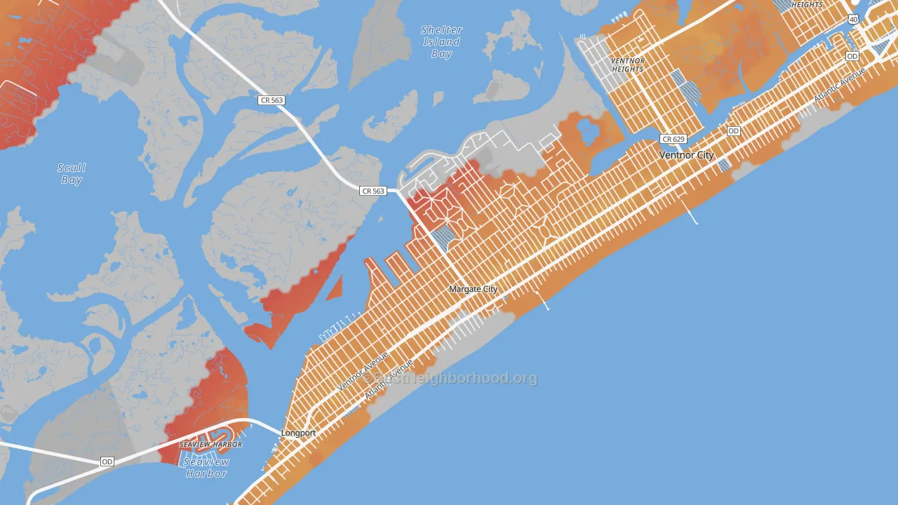 Transit Grade map of 08402, NJ