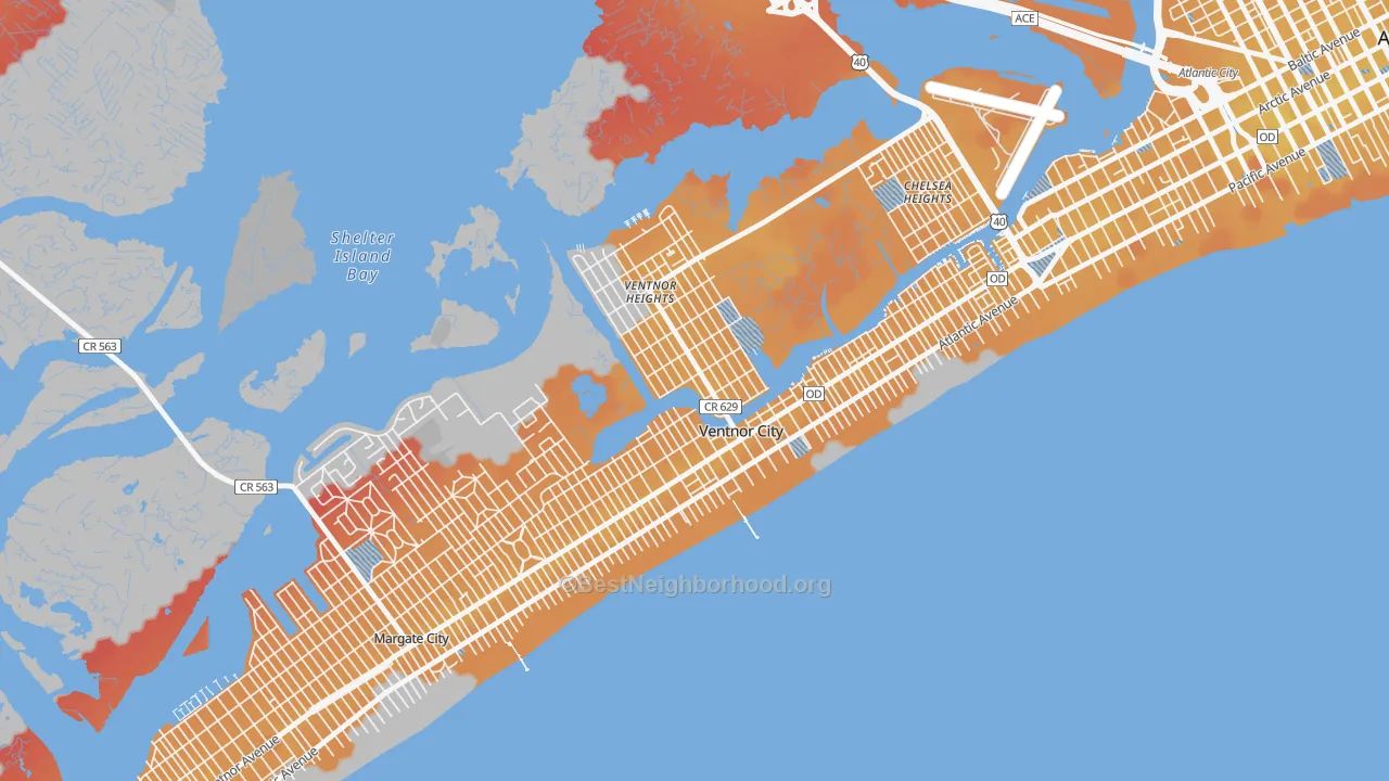Transit Grade map of 08406, NJ