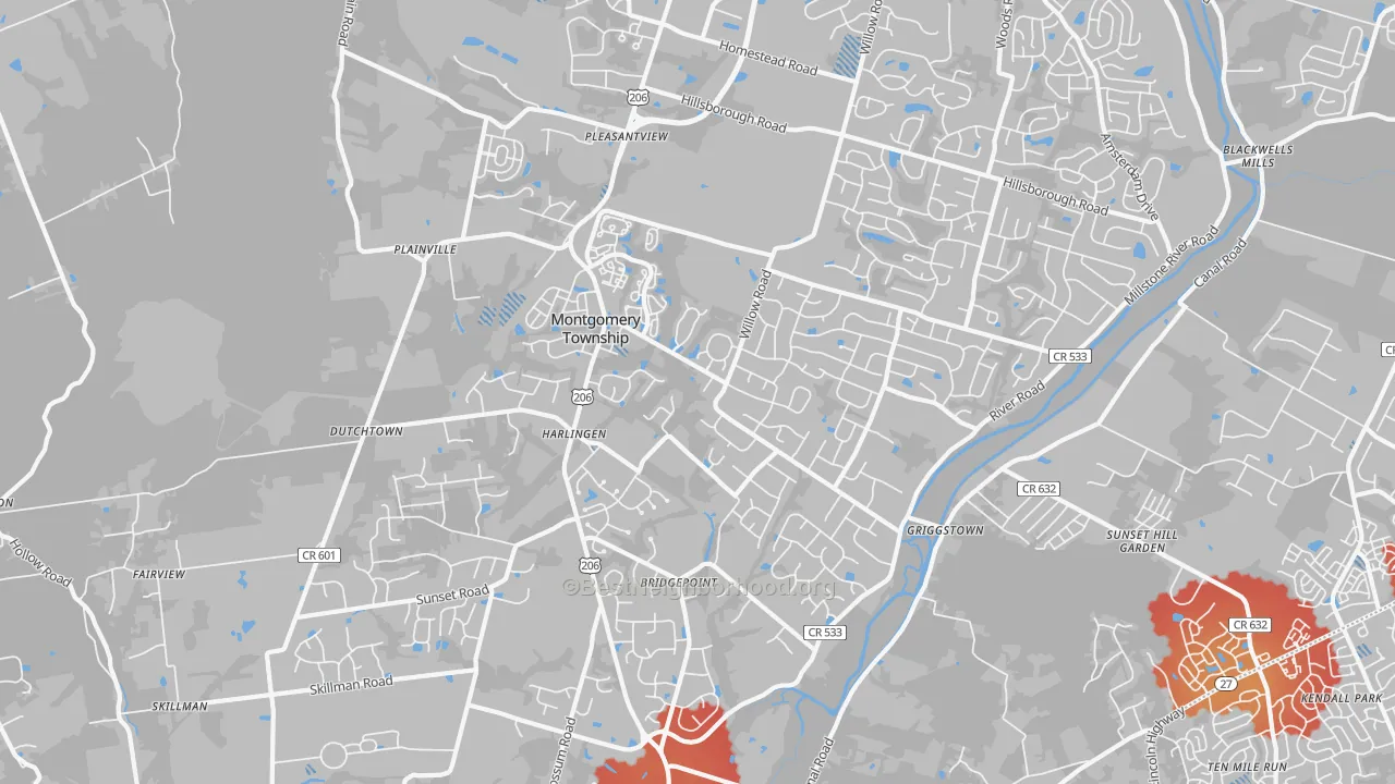 Transit Grade map of 08502, NJ