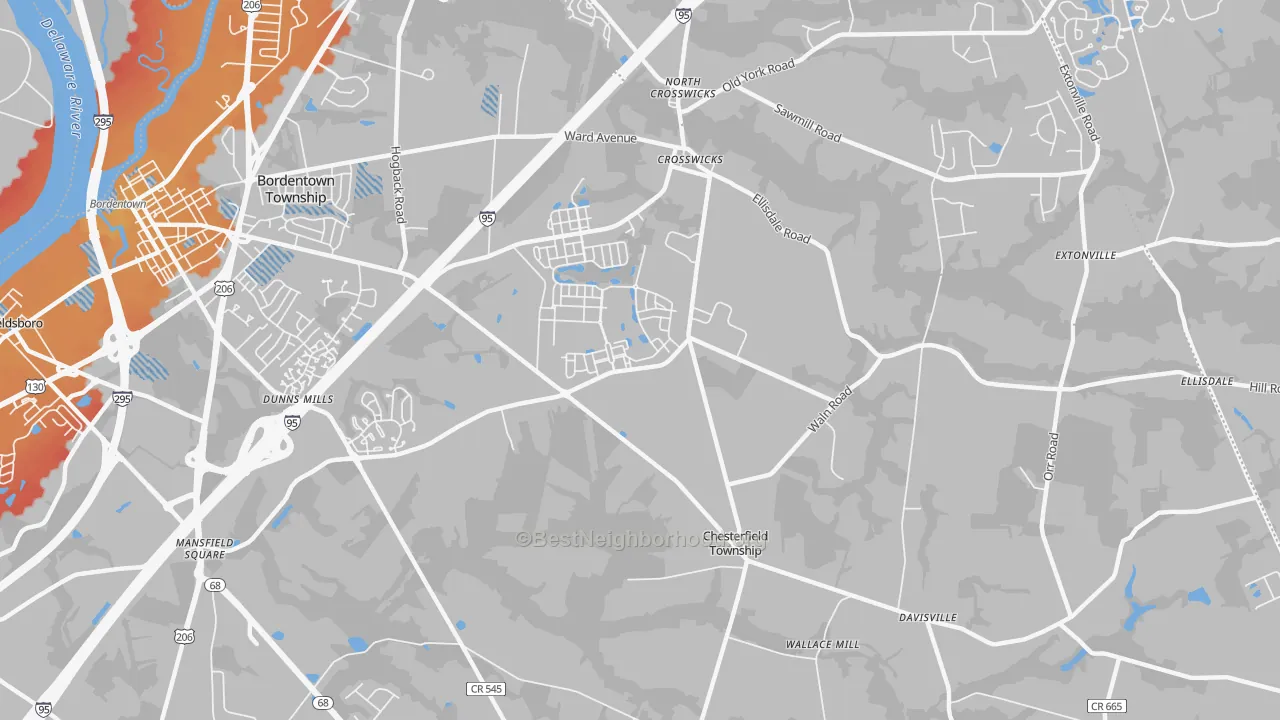 Transit Grade map of 08515, NJ