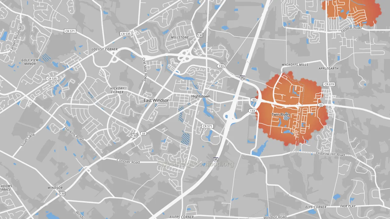 Transit Grade map of 08520, NJ