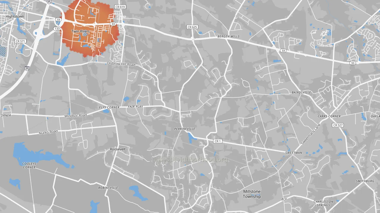Transit Grade map of 08535, NJ