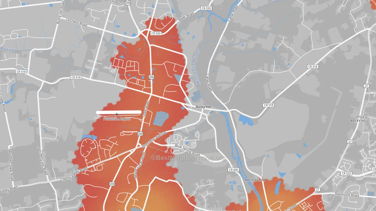 Transit Grade map of 08553, NJ