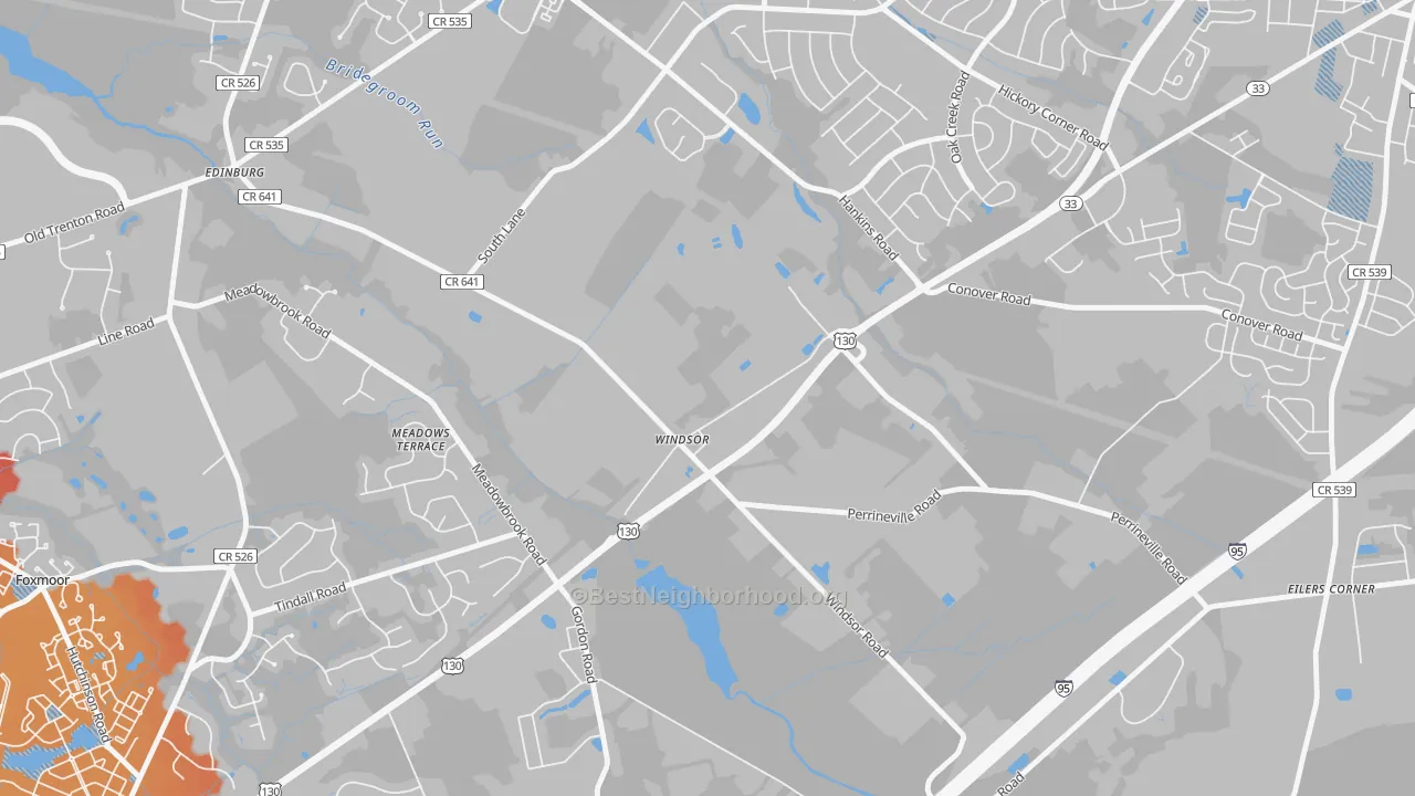 Transit Grade map of 08561, NJ