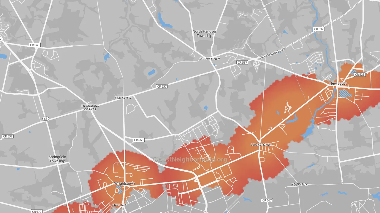 Transit Grade map of 08562, NJ