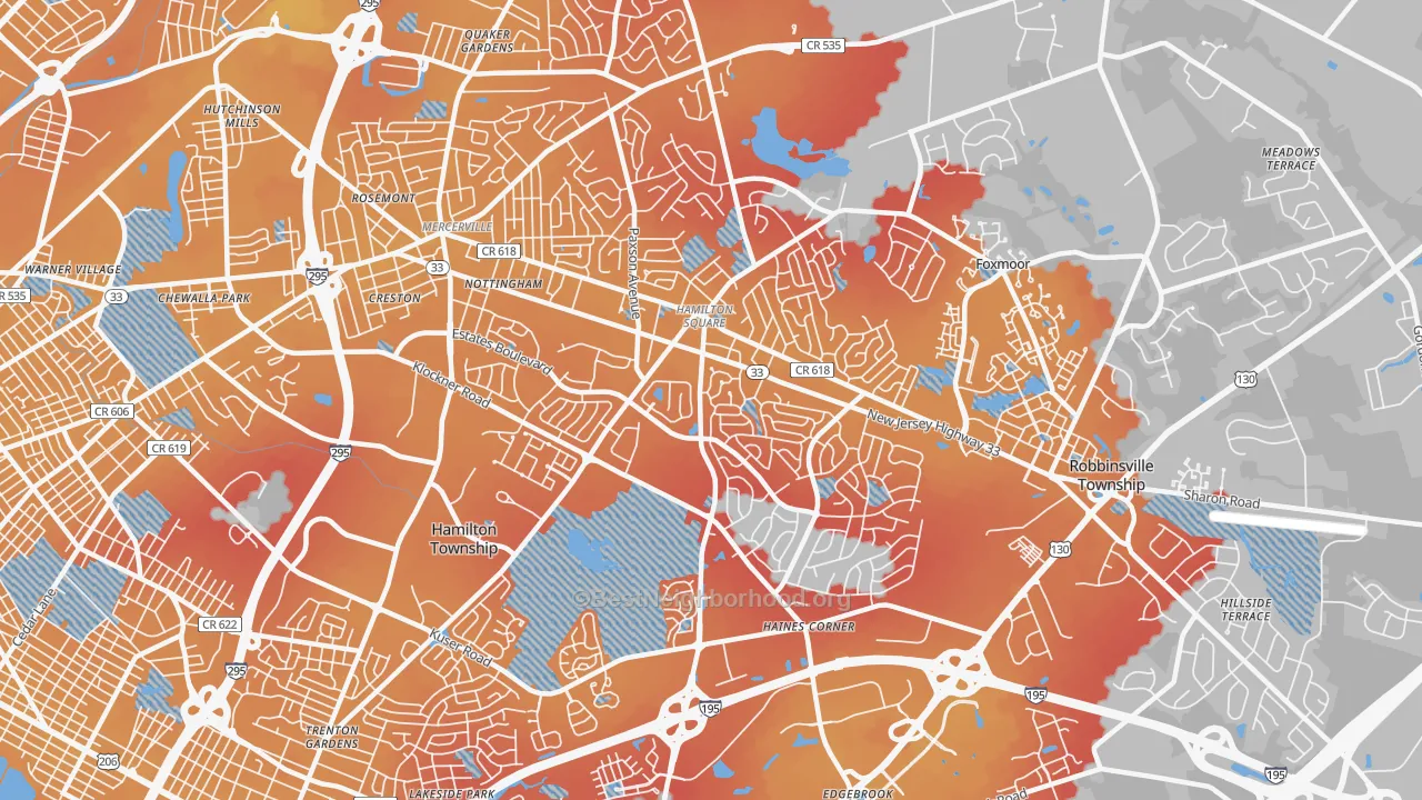 Transit Grade map of 08690, NJ