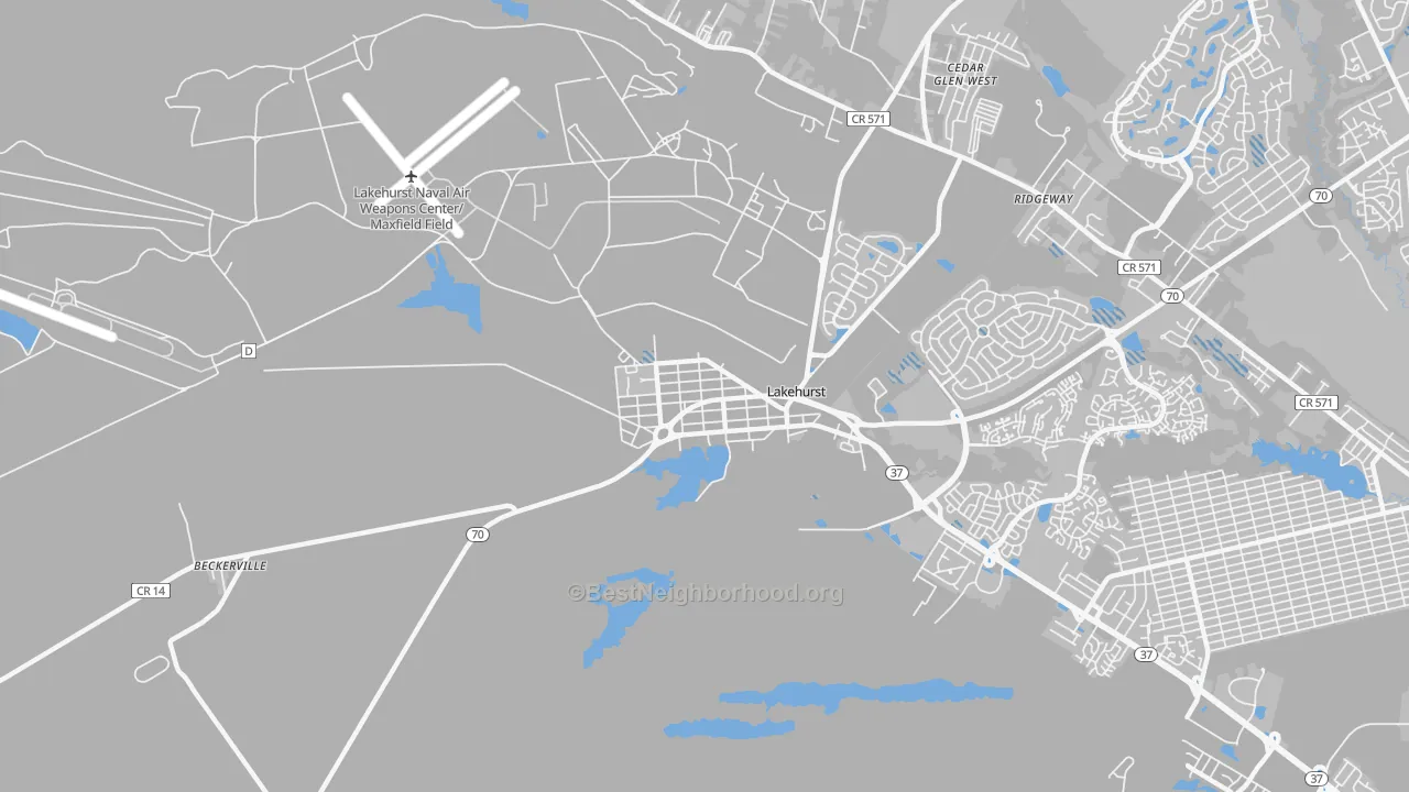 Transit Grade map of 08733, NJ
