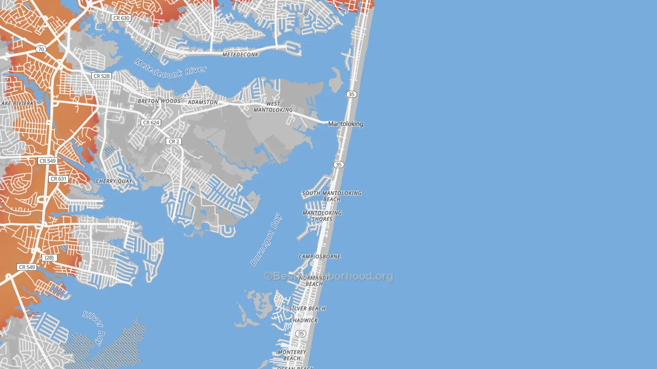 Transit Grade map of 08738, NJ