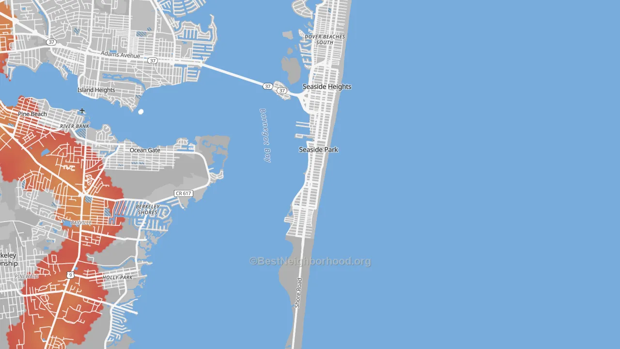 Transit Grade map of 08752, NJ