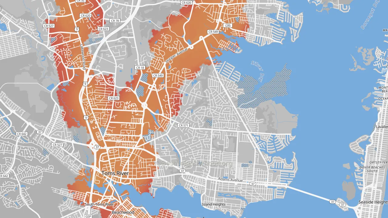 Transit Grade map of 08753, NJ