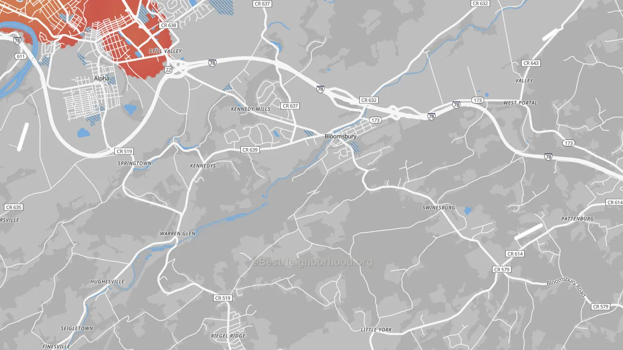 Transit Grade map of 08804, NJ