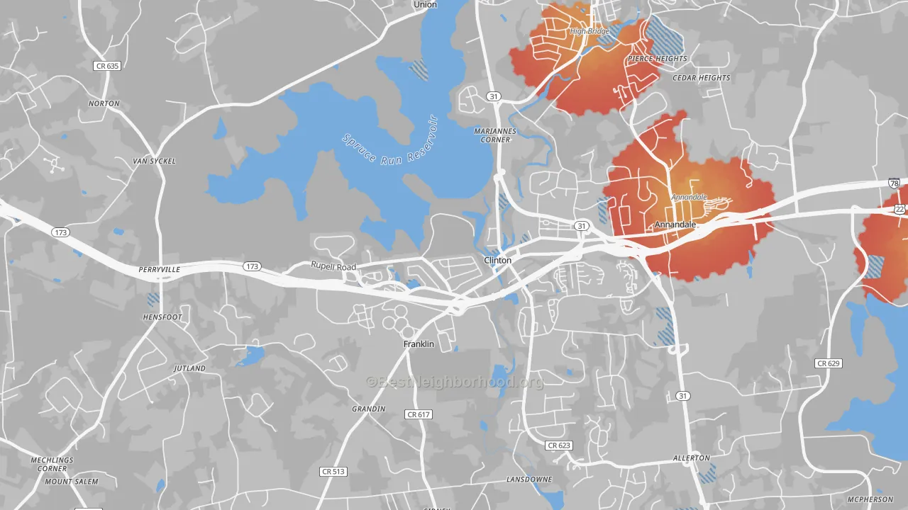 Transit Grade map of 08809, NJ