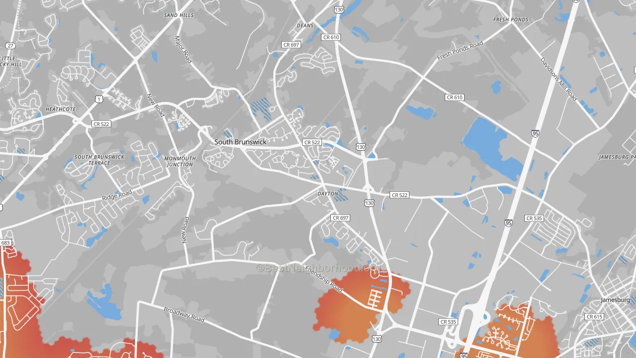 Transit Grade map of 08810, NJ