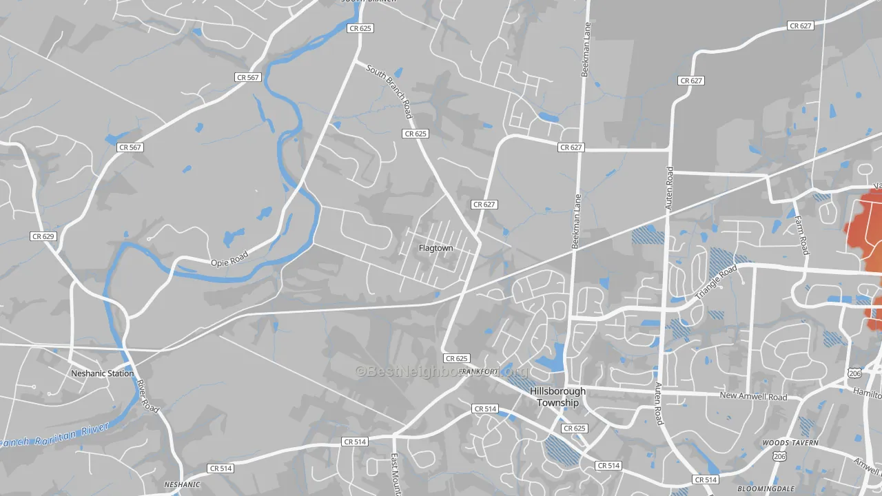 Transit Grade map of 08821, NJ