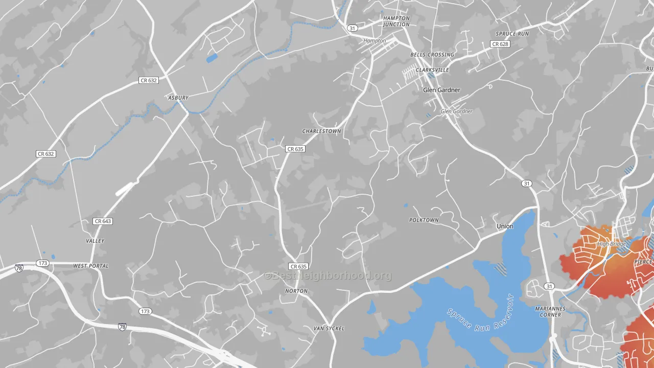 Transit Grade map of 08827, NJ