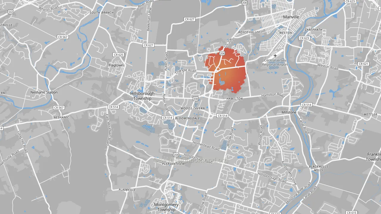 Transit Grade map of 08844, NJ
