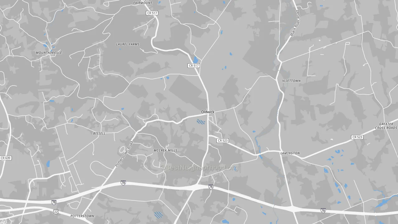 Transit Grade map of 08858, NJ
