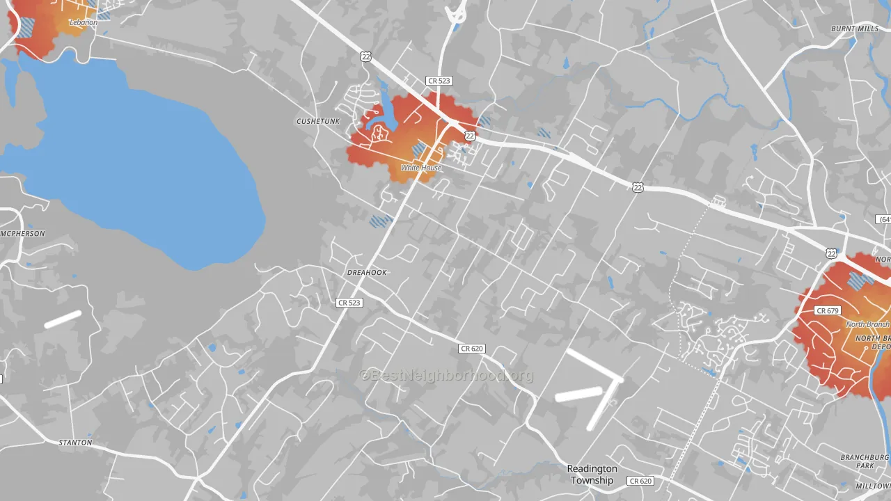 Transit Grade map of 08889, NJ