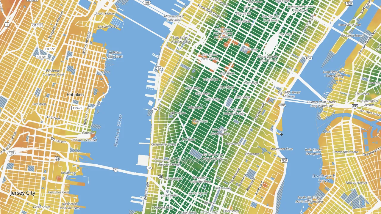 Transit Grade map of 10011, NY