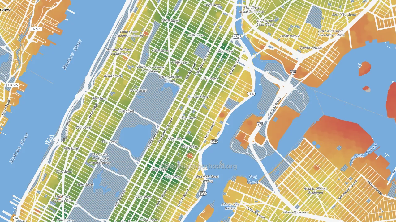 Transit Grade map of 10029, NY