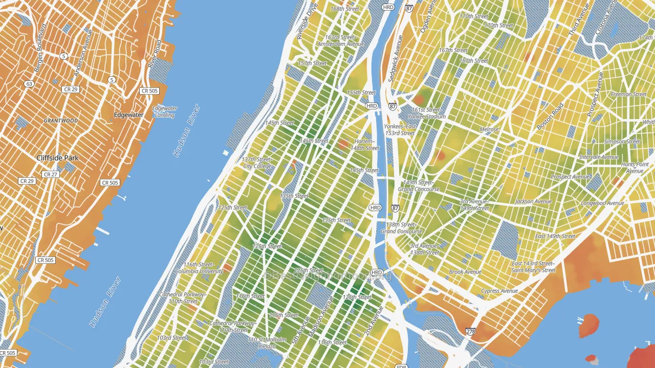 Transit Grade map of 10030, NY