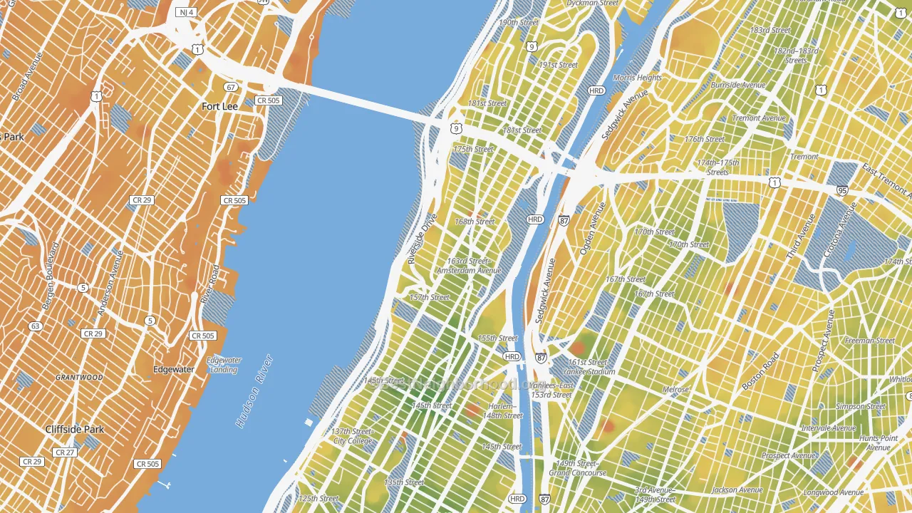 Transit Grade map of 10032, NY