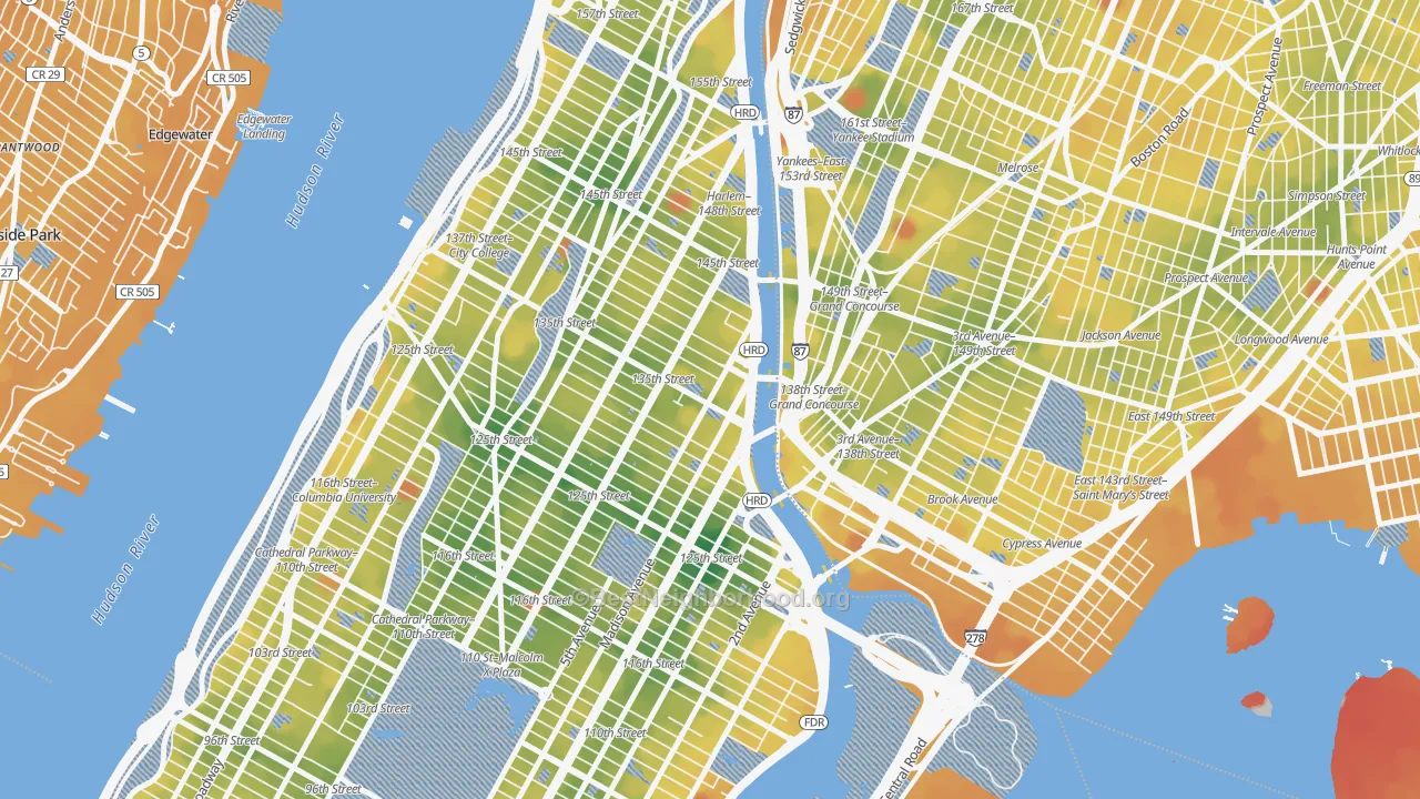 Transit Grade map of 10037, NY