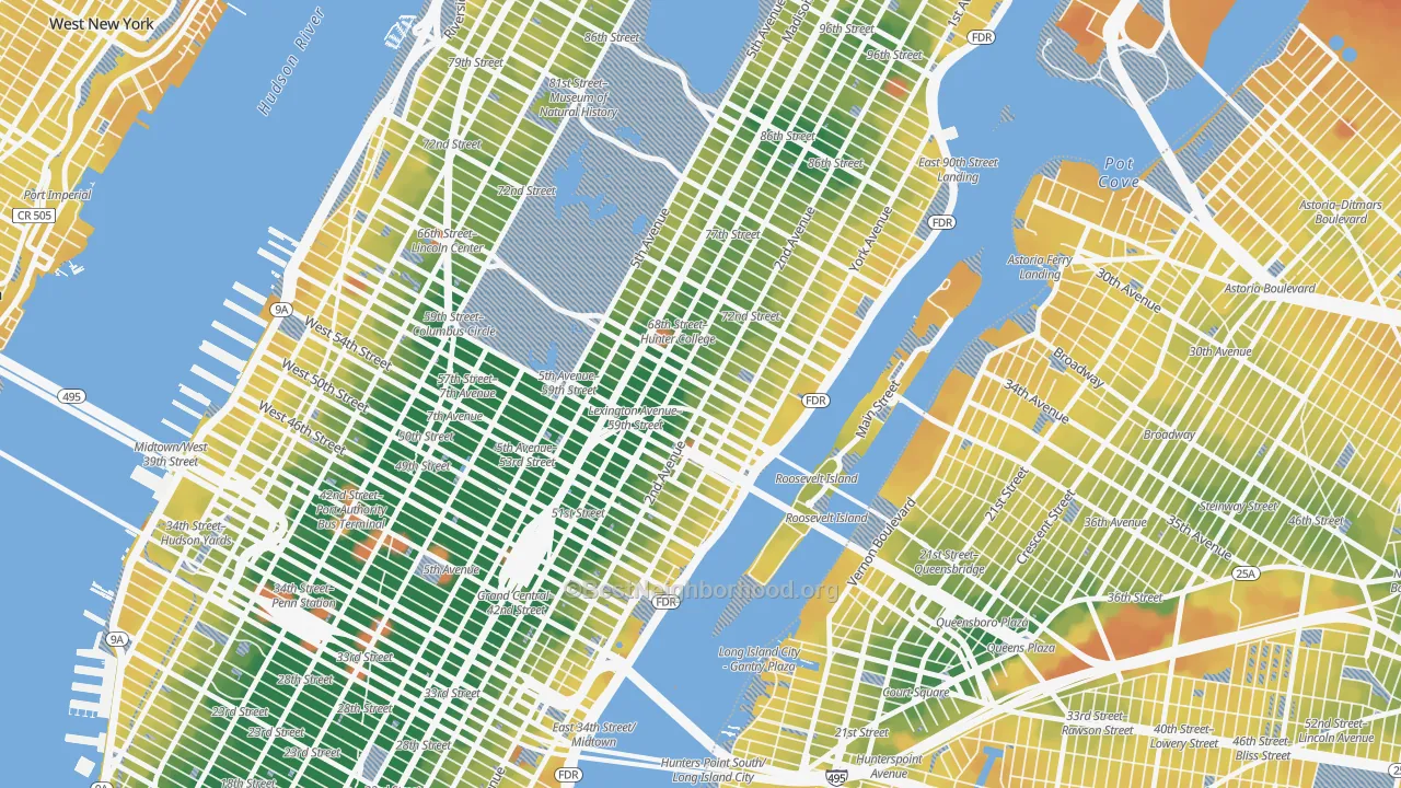 Transit Grade map of 10065, NY