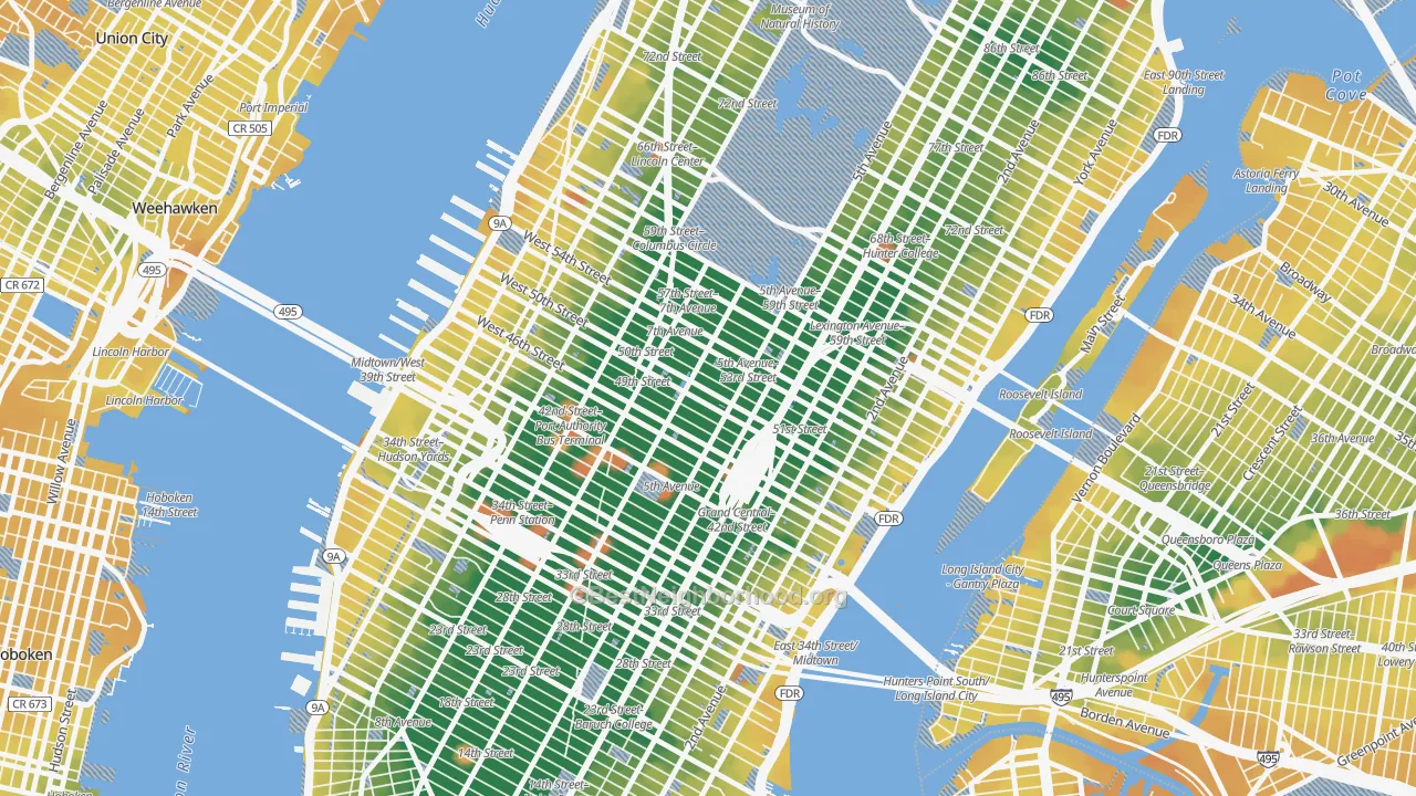 Transit Grade map of 10112, NY