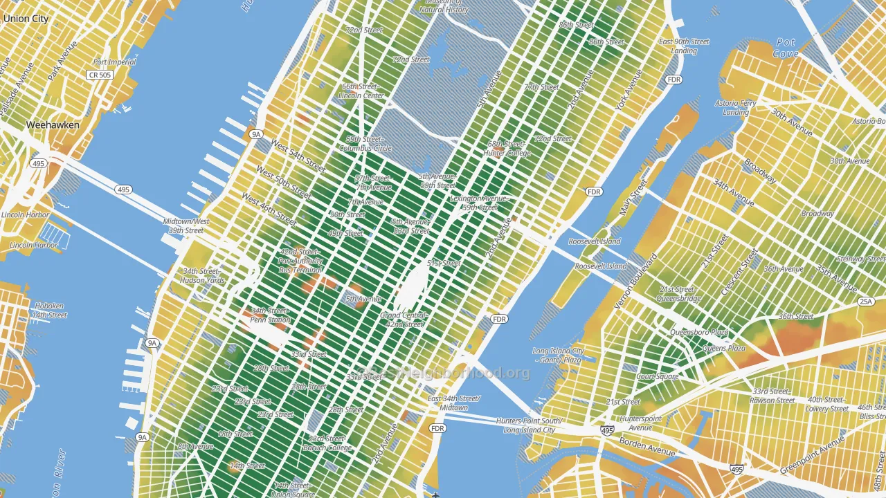 Transit Grade map of 10152, NY