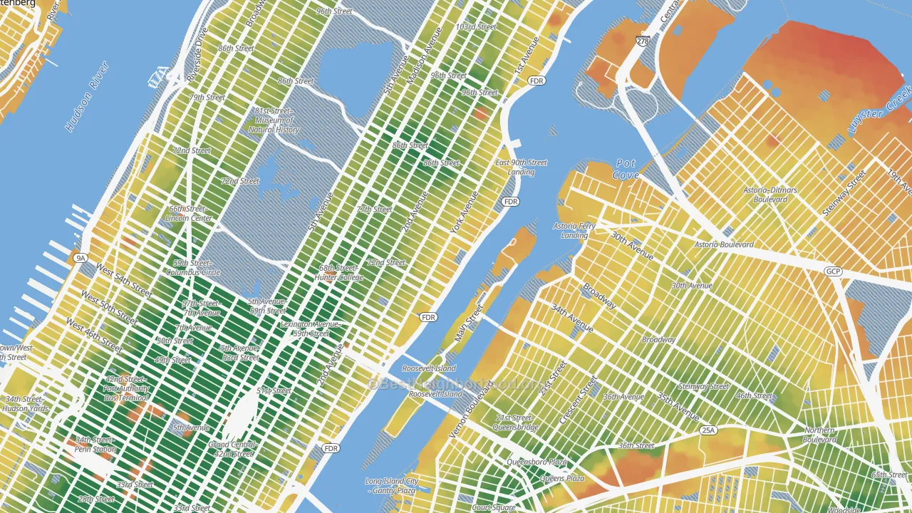 Transit Grade map of 10162, NY