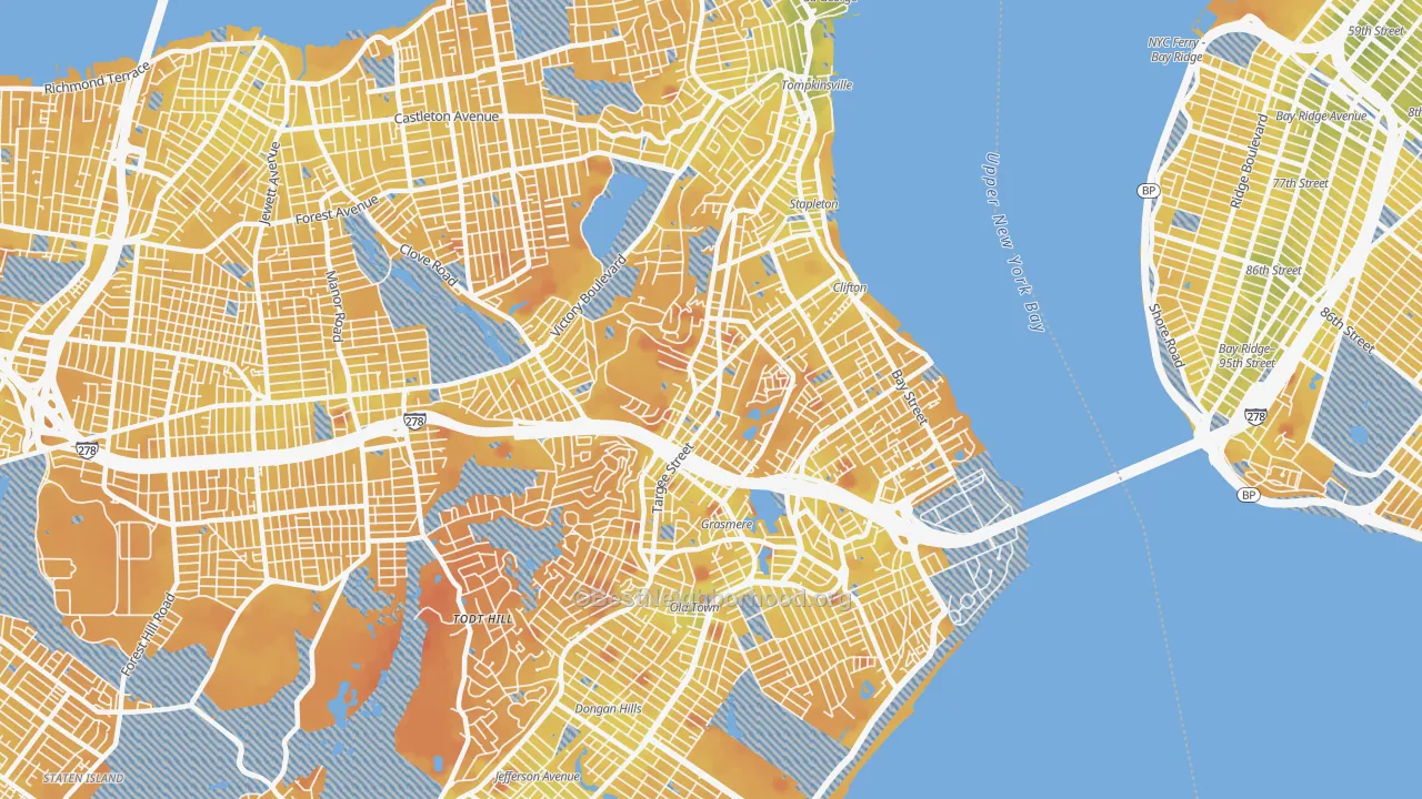 Transit Grade map of 10304, NY