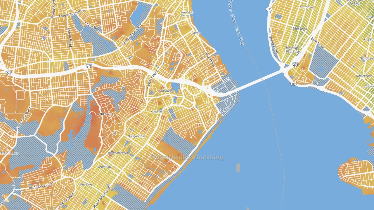 Transit Grade map of 10305, NY