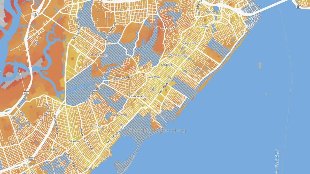 Transit Grade map of 10306, NY