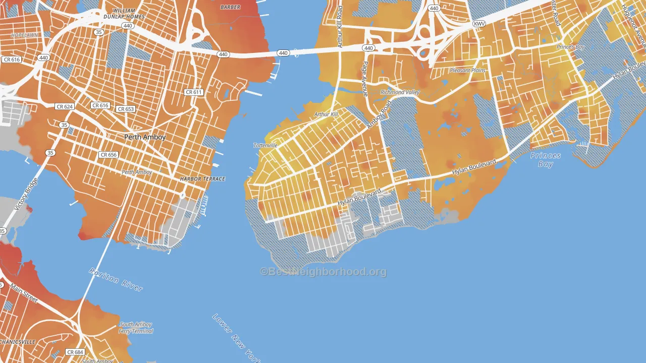 Transit Grade map of 10307, NY