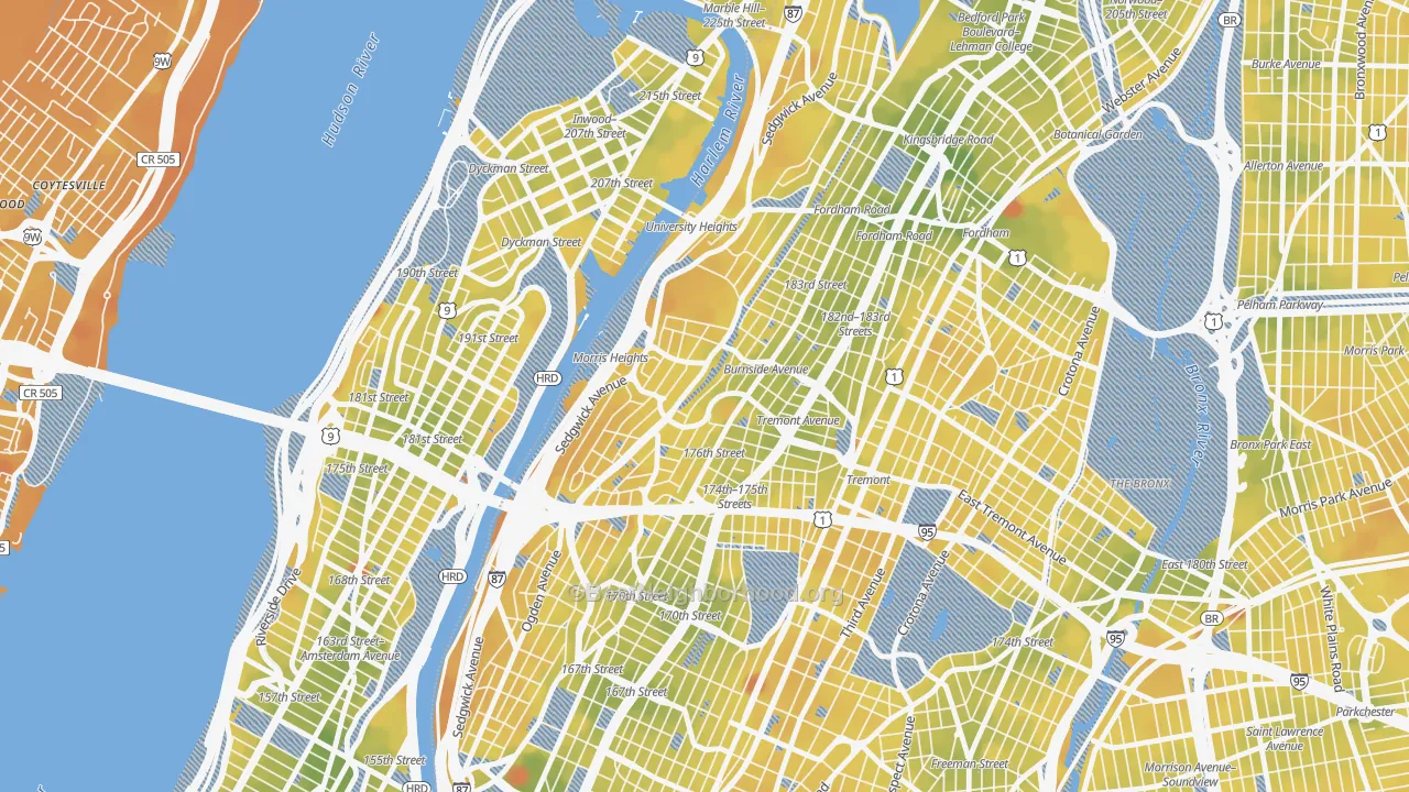 Transit Grade map of 10453, NY