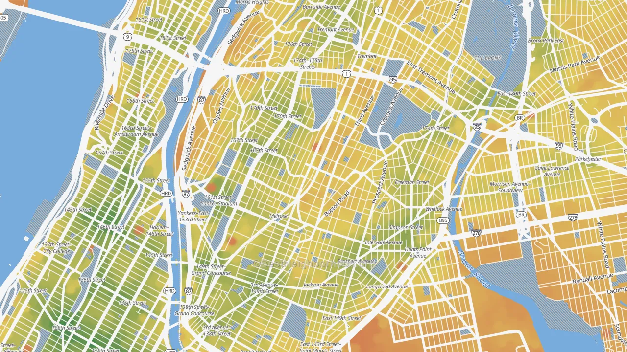 Transit Grade map of 10456, NY