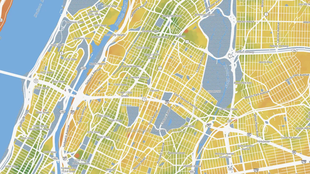 Transit Grade map of 10457, NY
