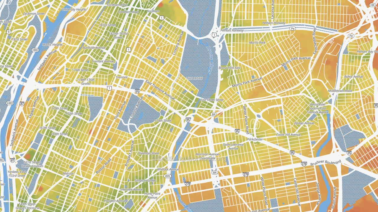 Transit Grade map of 10460, NY