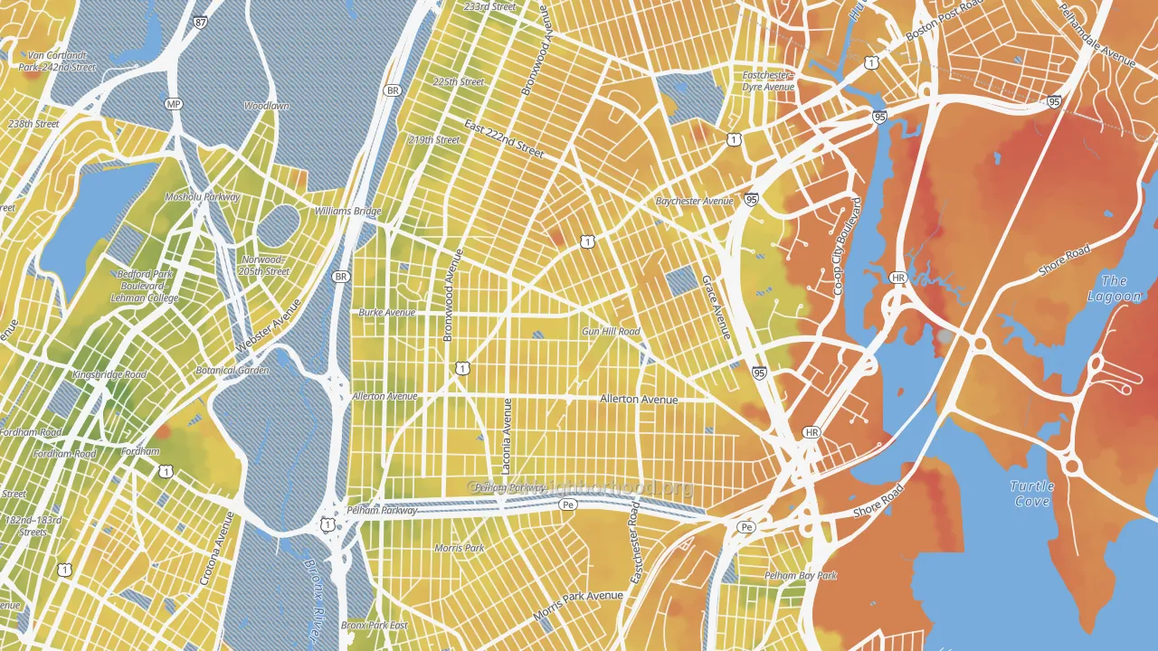 Transit Grade map of 10469, NY