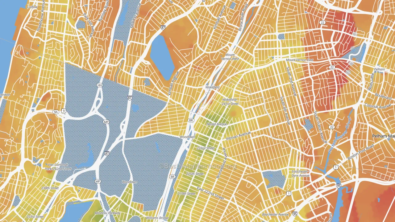 Transit Grade map of 10470, NY