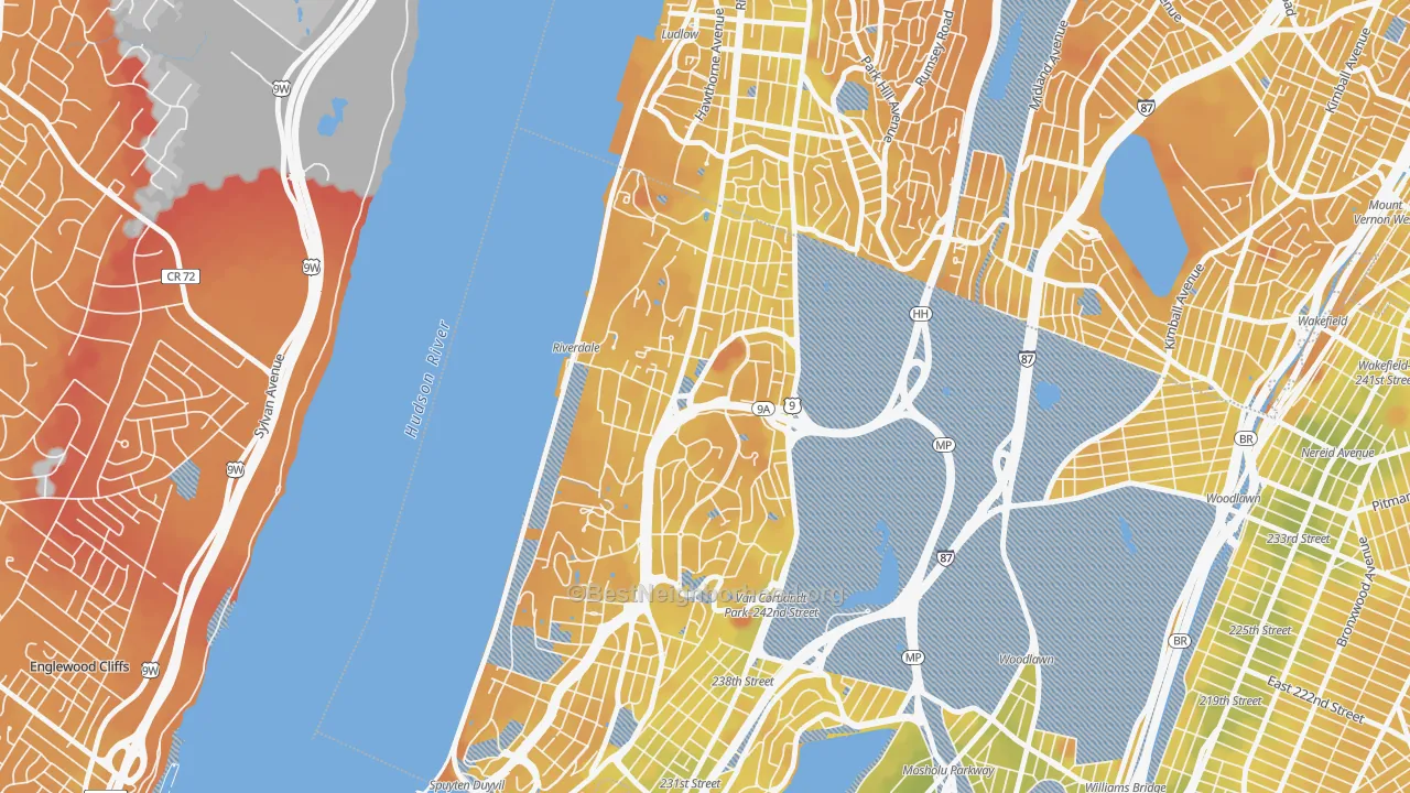 Transit Grade map of 10471, NY