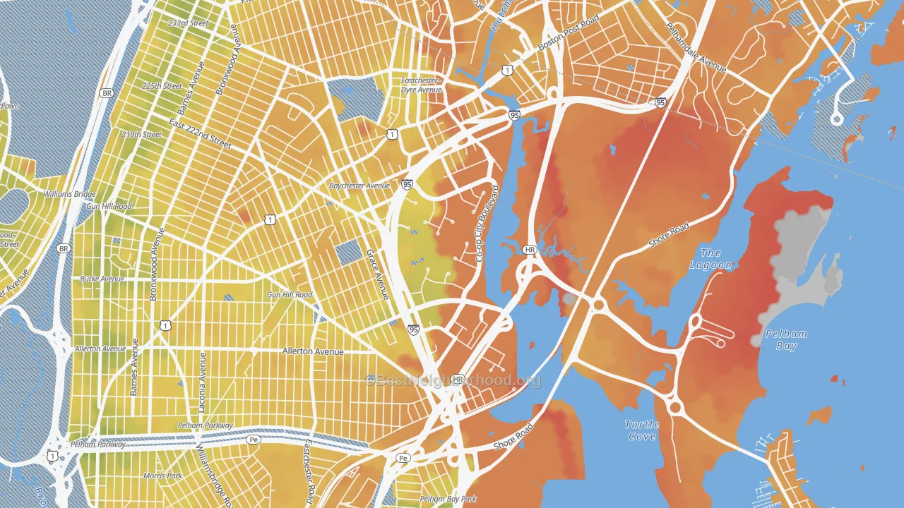 Transit Grade map of 10475, NY