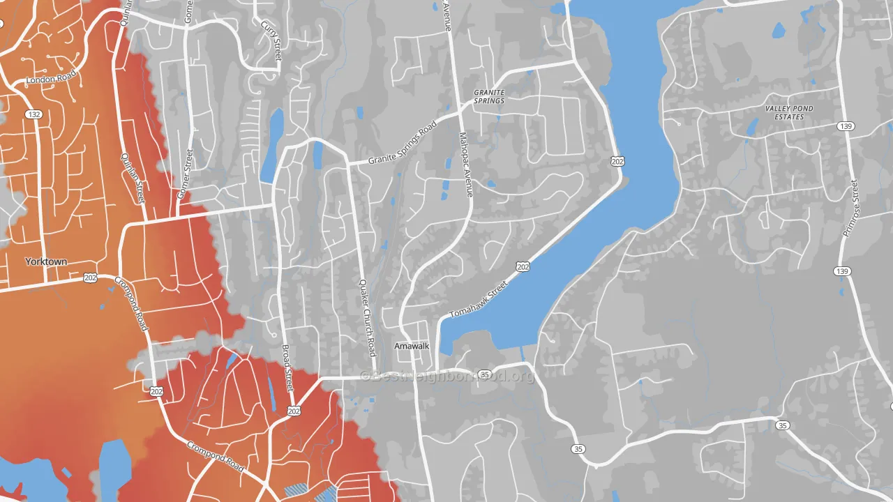 Transit Grade map of 10501, NY