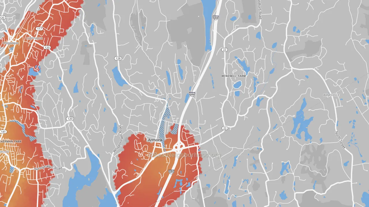 Transit Grade map of 10504, NY